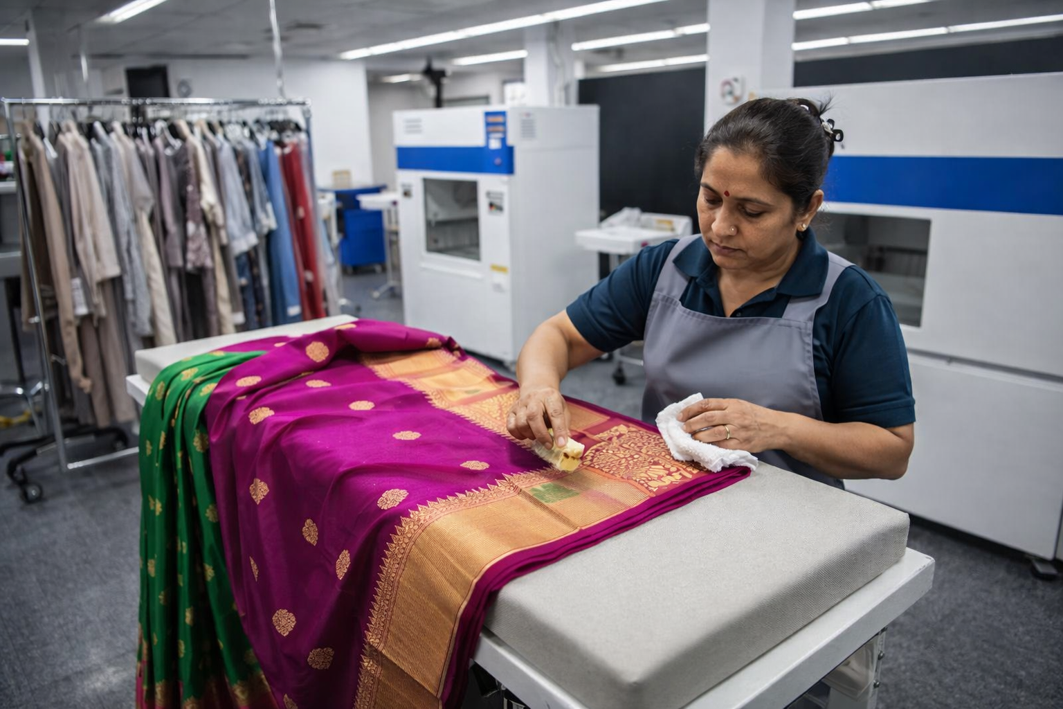 Saree cleaning
